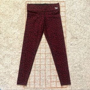 VS PINK | Maroon Leopard Print Leggings